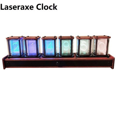 DIY模拟辉光管时钟创意LED数显电子闹钟红外感应语音报时桌面摆件