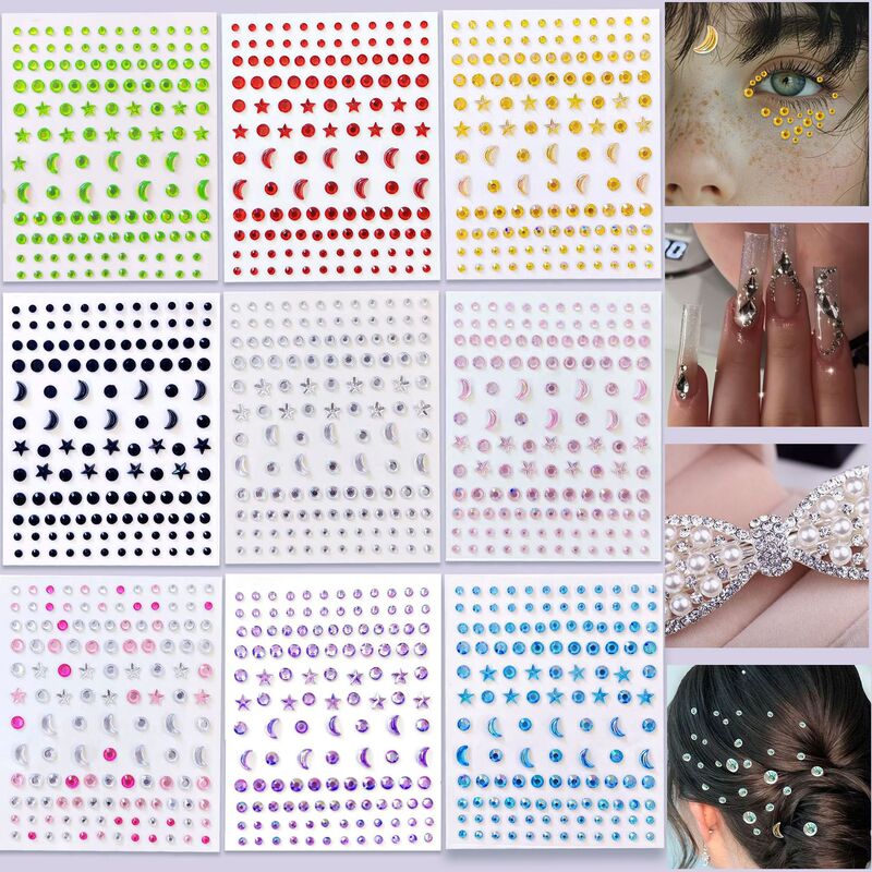Popular Facial Stickers, Face Stickers, Eye Stickers, Facial Diamond Stickers, Eyebrow Stickers, Kidsren's Stage Makeup Stickers, Nail Art Stickers