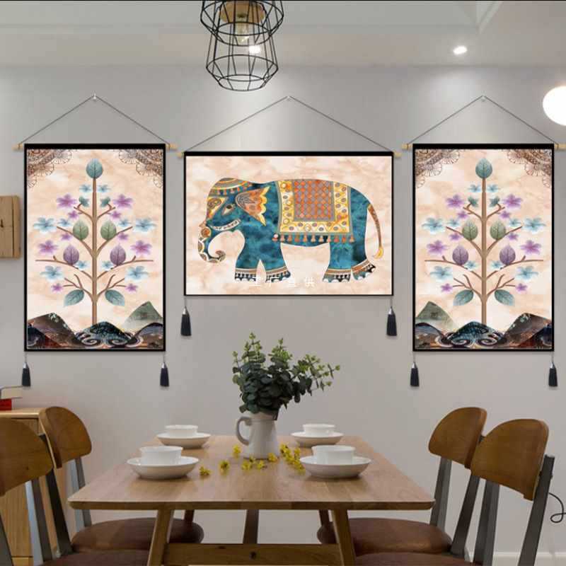 A5L民族風布藝成品簡約現代掛毯掛畫電錶箱客廳家用裝飾布藝掛畫