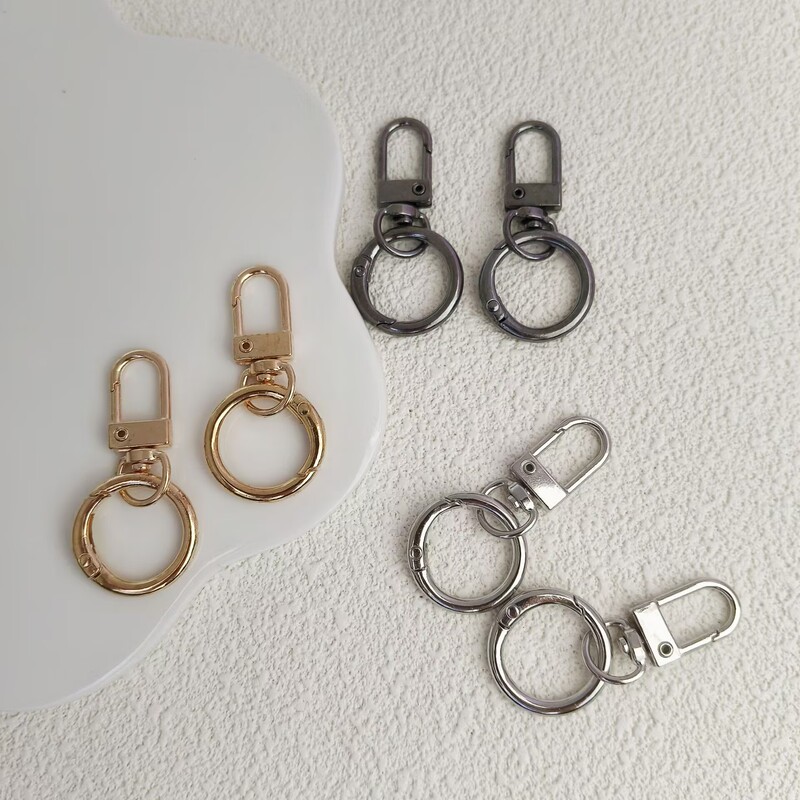 Zinc Alloy Key Ring Simple and Versatile Spring Buckle Kc Gold Door Buckle Key Chain DIY Toy Jewelry Doll Accessories