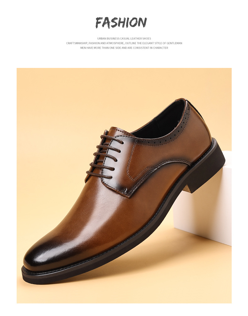 Men's Genuine Leather Oxford Dress Shoes Pointed Toe Formal Wedding Shoes_vogvips.com