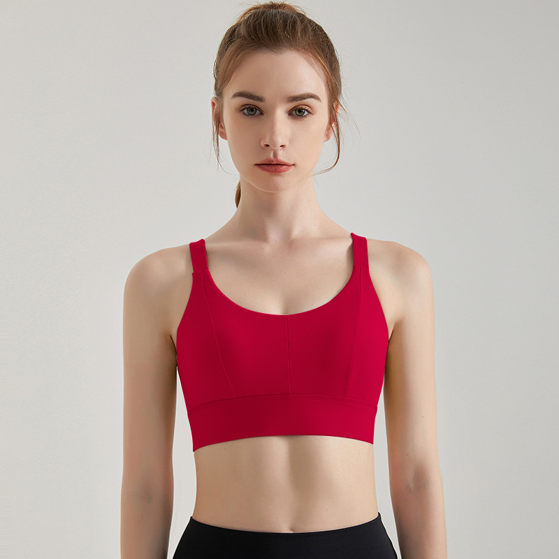Wiman ropa interior deportiva femenina a prueba de choque correr alta intensidad ropa exterior hermosa espalda reunida delgada chaleco de yoga de una taza