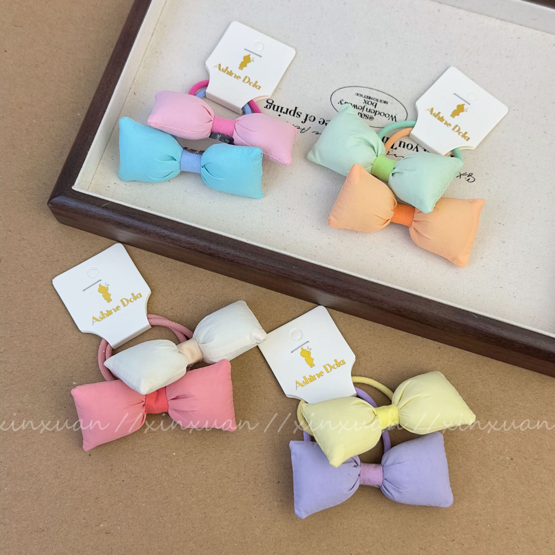 Fascia per capelli con fiocco in tinta unita, stile coreano, per l'inizio della primavera, corda per capelli in cotone per bambine, accessori per capelli per bambini, accessori per la testa_voghion.com