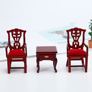 1:12 Mini Doll House Furniture Chair Coffee Table Low Cabinet Drawer Cabinet Bedside Cabinet Scene Living Room Ornaments