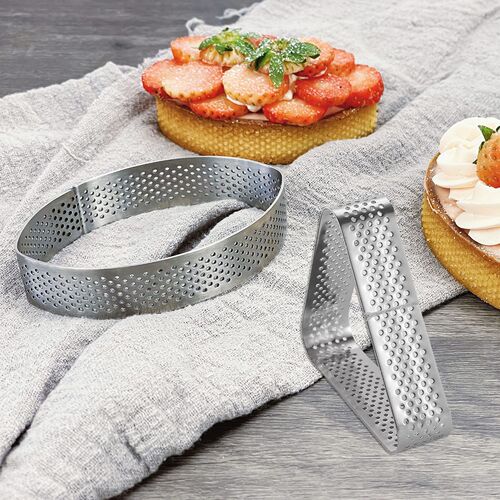 304 stainless steel tower ring with hole French cake mold laser punching cheese mousse mold baking tool DIY