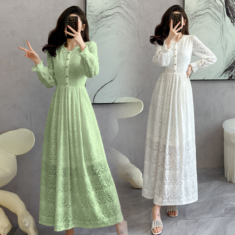 2026 New Women's Spring and Summer French-Style Cross-Border High-End Ankle-Length Extra-Long Floor-Length Dress