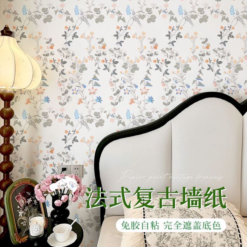 French-Style Wallpaper, Retro Wallpaper, Self-Adhesive Wallpaper, Furniture Wardrobe Renovation, Old Cabinet Door Color Change, Decorative Stickers