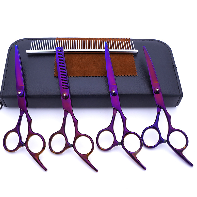 Directo de fábrica de acero inoxidable tijeras para mascotas perro belleza especial tijeras de corte de pelo Teddy corte de pelo traje