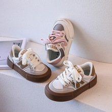 男女学生休闲低帮运动厚底板鞋时尚儿童单鞋男女童复古擦色学生鞋