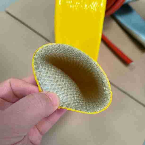 黄色彩色防火套管绝缘耐磨高温套管玻璃纤维硅橡胶护套电线防火管