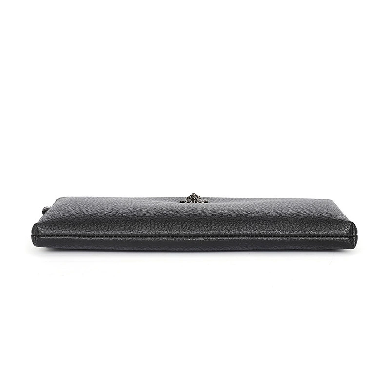 Capacious small clutch bag, genuine leather, business version, wholesale