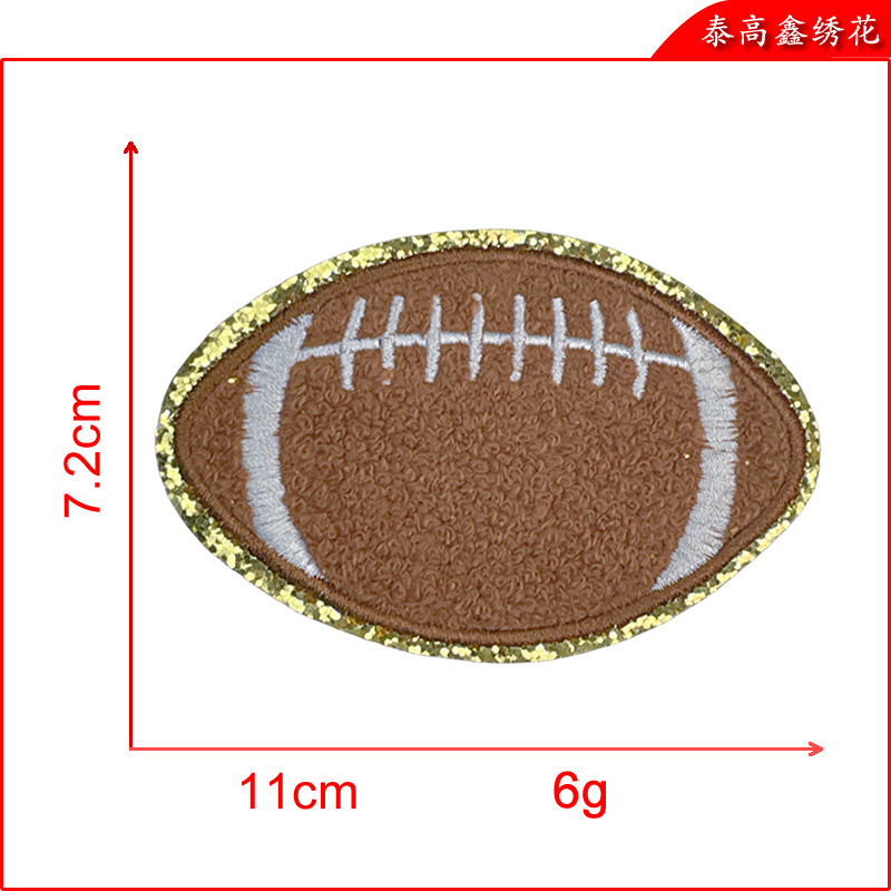 工场直供野球ラグビーバレーボールバスケットボールサッカーシェニールタオル刺繍布贴りアイロン刺繍パッチ|undefined