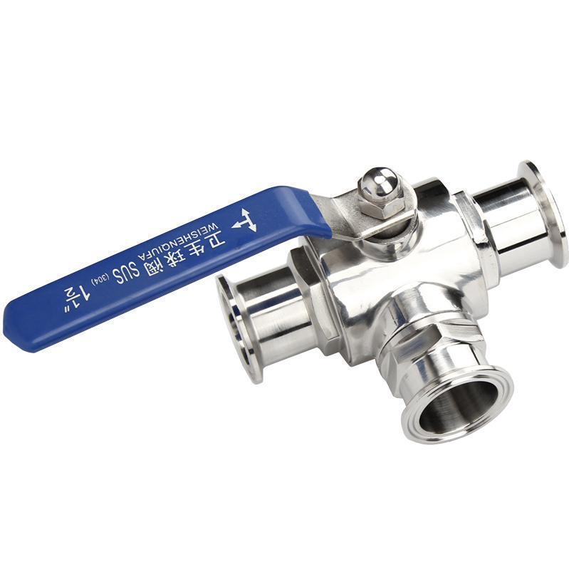 不锈钢卫生快装三通球阀304/316  Sanitary 3 way ball valve