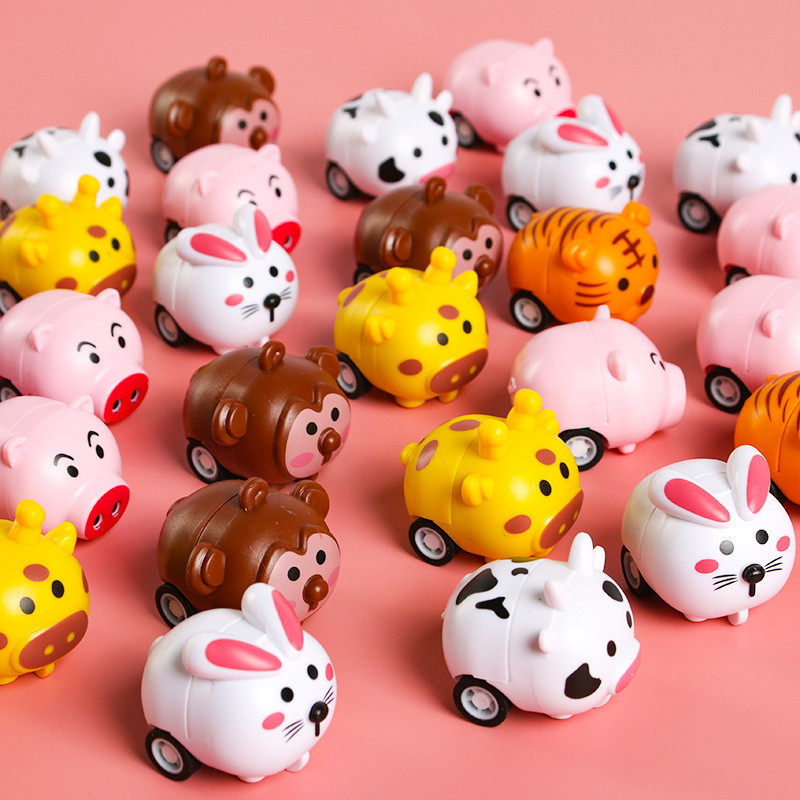 Mini Pull-Back Car, Cute Pet Pull-Back Car, Cartoon Animal Pull-Back Car, Small Plane, Children's Educational Toys Wholesale