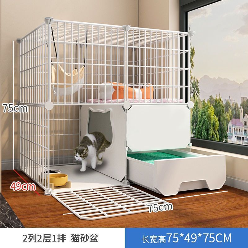 トイレ一体型猫ケージ 特価 3階建て 家庭用 屋内 特大フリースペース ペットヴィラ 猫ハウス|undefined