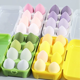 Water-Drop Makeup Sponge Puff, Super Soft Egg-Shaped Blender, Dry & Wet Use, Multi-Color