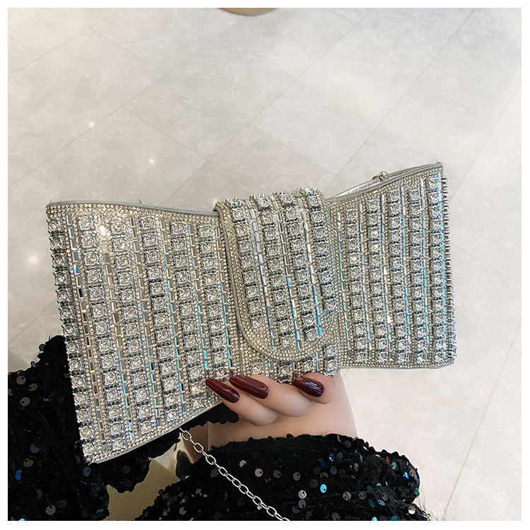New cross-border European and American retro high-end clutch bag, full diamond single-shoulder crossbody ladies' bag, small bag, socialite dinner bag undefined