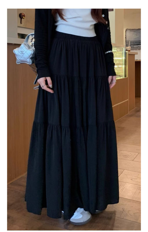温柔风白色蛋糕裙显瘦半身裙女夏季高腰中长款A字宽松伞裙蓬蓬裙|undefined
