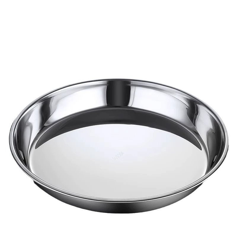 304 Stainless Steel Disk Liangpi Gong Qianli Cake Salmonic Special Steamed Disk Round Disk Caudi Disk