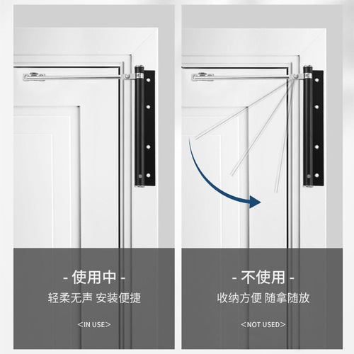 Stainless steel door closer automatic simple invisible spring buffer silent light hotel bathroom household closer