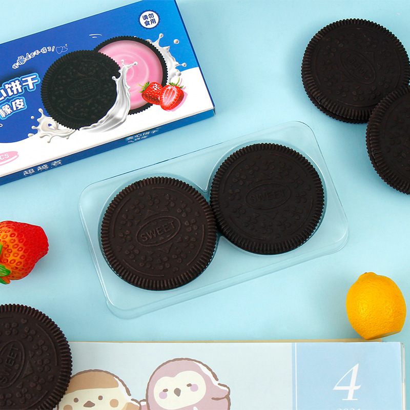 Borrador creativo de forma especial Papelería para estudiantes Simulación Sandwich Galletas Limpiador de lápiz Goma limpio seguro y no tóxico