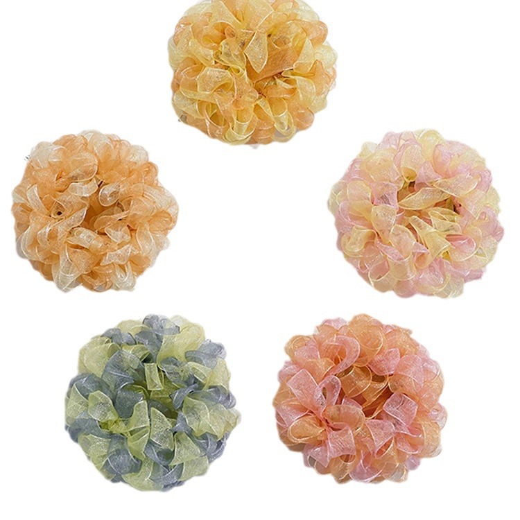 Cabeza de hilo de malla de alta elasticidad bola de cabello cuerda de cabello correa de cabello fresco dulce tocado de cabello de cabello de cola de caballo alta anillo de cabello