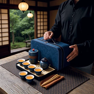 商务旅行功夫茶具套装户外简约快客杯公司开业伴手礼外出便携式