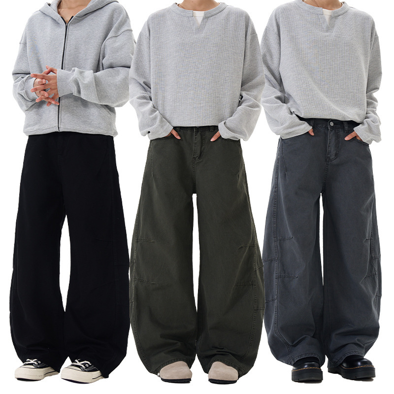 LKTM Men's# American Retro Profile Casual Machete Pants Men's and Women's cleanfit Deconstructed Wide Leg Banana Pants