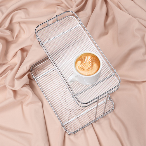 Thickened acrylic double-layer desktop storage rack tea set kitchen cup holder cosmetics bathroom multi-layer storage rack