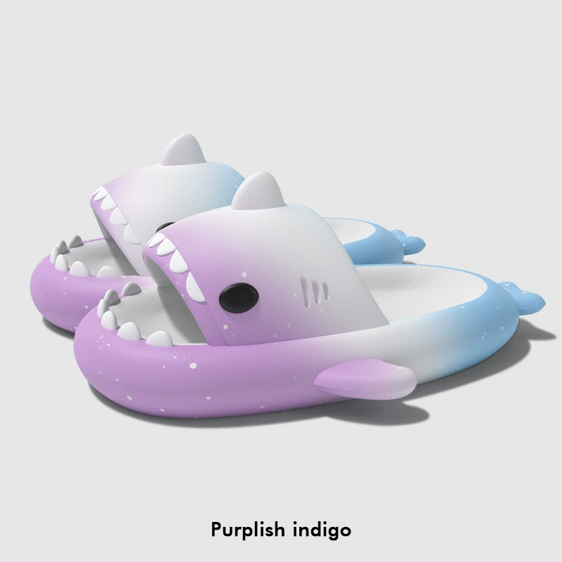 Platform Shark Slippers (Shark), summer funny slide, 4 cm platform, gradient colors