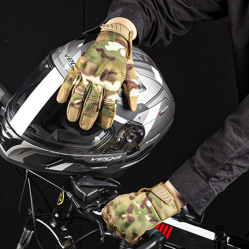 Cross-border outdoor special forces camouflage breathable tactical gloves protective lightweight riding motorcycle gloves touch screen full finger