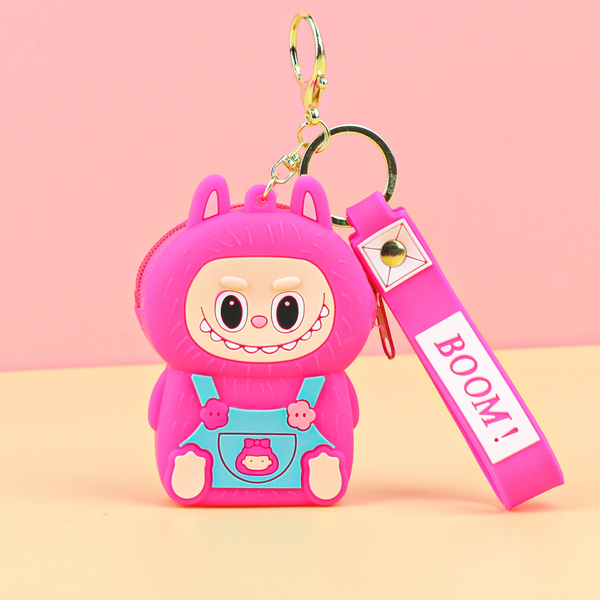 子供用ラブブ小銭入れシリコンプチギフトキーホルダーペンダントカードキャッチャーマシンプチギフトラブブ