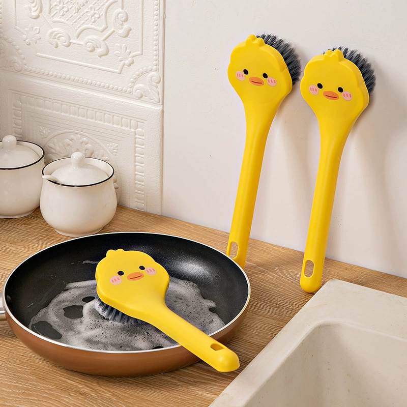 Маленькая желтая утиная щетка для мытья горшка