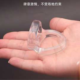 外贸男用锁紧透明双重锁精环TPE 束精蛋蛋环阴茎环阴囊套成人用品