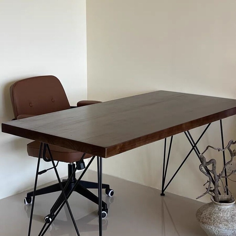 Solid Wood Desk, Chinese-Style Simple Long Table, Home Computer Desk, Living Room Desktop Office Desk, Student Writing Desk