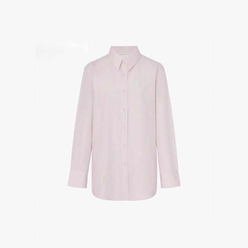 [in Stock] Nanyou Ed 2025 Autumn/Winter New White Comfortable Loose Waist-Cinching Long-Sleeve Shirt Loose Top