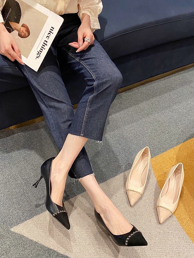 Schwarze High Heels Für Damen Spitze Pumps Für Den Alltag_voghion.com