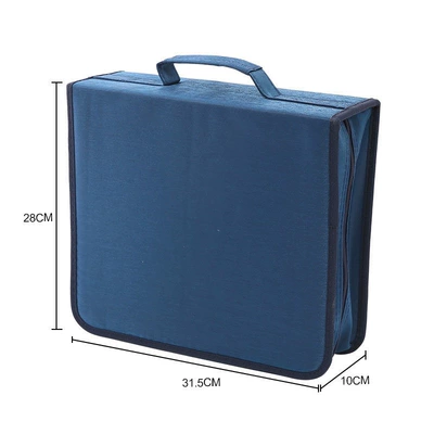 Free shipping, large-capacity disc storage: Multimediya və saxlama aksesuarları - 256-pieces-of-mercerized-fabric-in-dark-blue