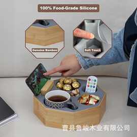 木质零食盒客厅遥控器收纳盒懒人追剧手机支架水果零食沙发托盘