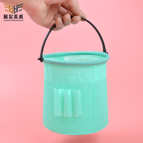 Art small folding pen washer bucket with compartment small pen insert pen washer bucket without compartment