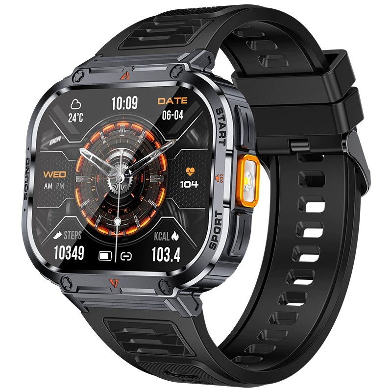 New Nx23 Smart Watch 2.0inch Screen Bluetooth Call Flashlight Encoder Heart Rate Blood Pressure Men's Watch