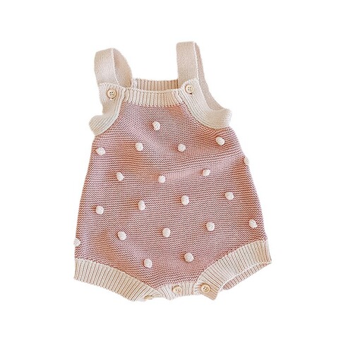 ins autumn style baby girl infant children handmade ball knitted wool jumpsuit bag farts triangle crawl suit
