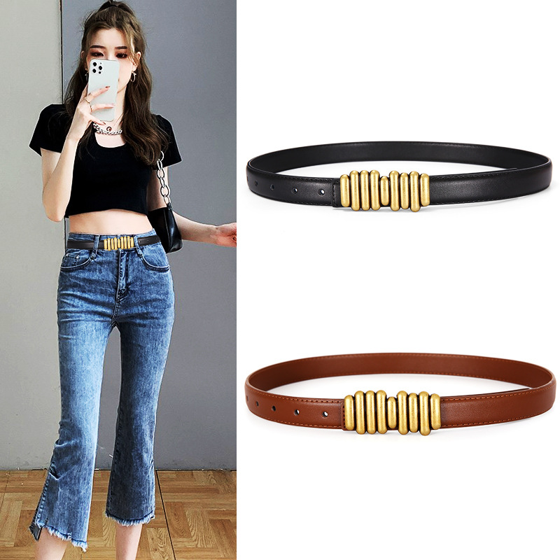 Cinturón de cuero, jeans para mujer, decoración de cinturón, vestido, traje, suéter, accesorios ins2024 nuevo