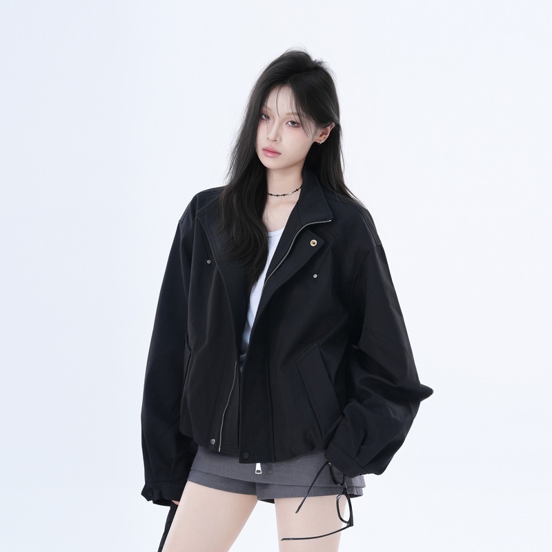 【坐吃山空】美式复古潮牌工装夹克女秋季宽松设计感小众廊形外套|undefined