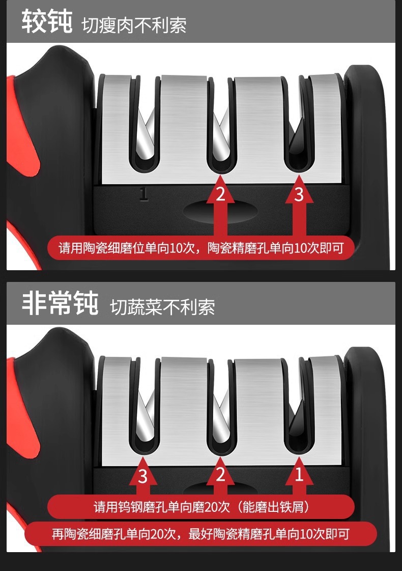 Stainless Steel Knife Sharpener Whetstone with Base Fixed Angle Kitchen Scissors Portable in use