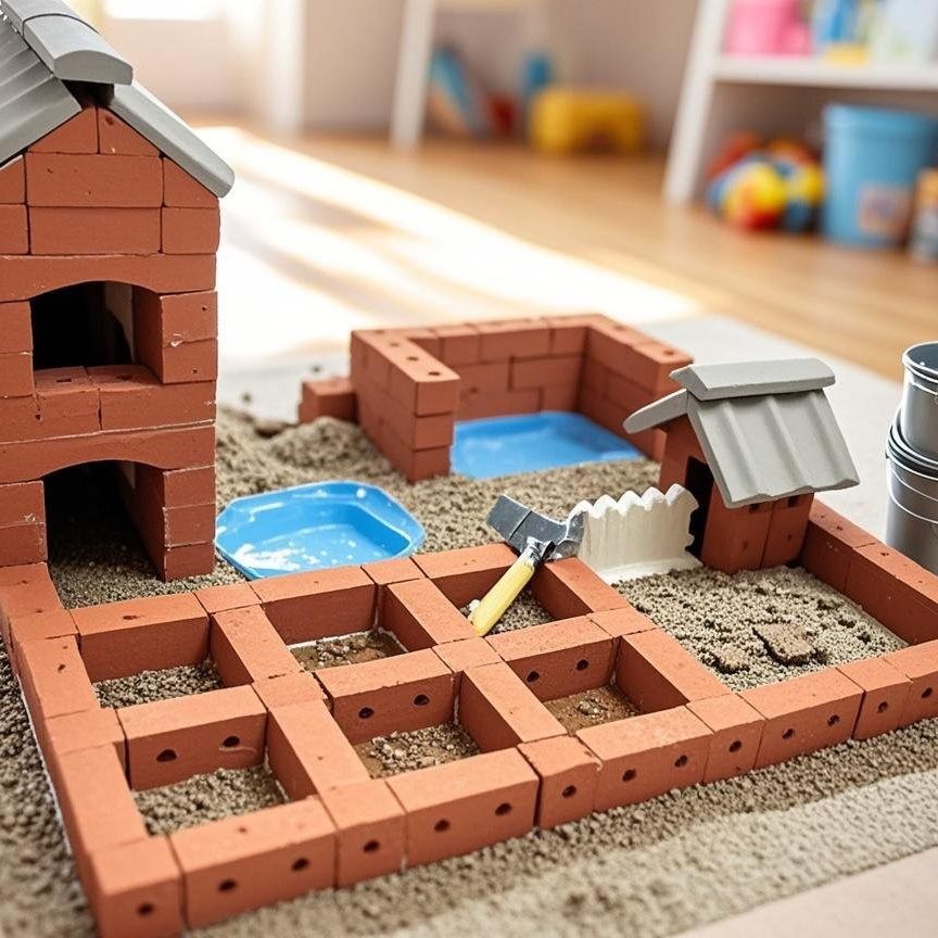 Architectural Handmade DIY Kidsren's House Building Small Building Toy House Mason Architect Bricks