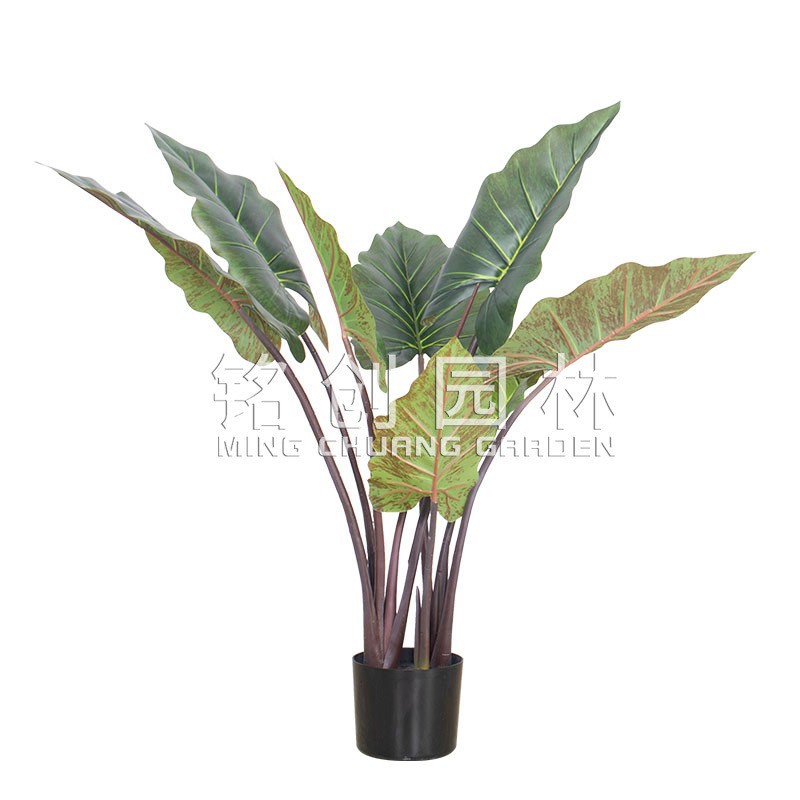 Fábrica de árboles artificiales Venta caliente decoración de plátano artificial planta verde artificial en maceta comercial decoración suave árbol artificial