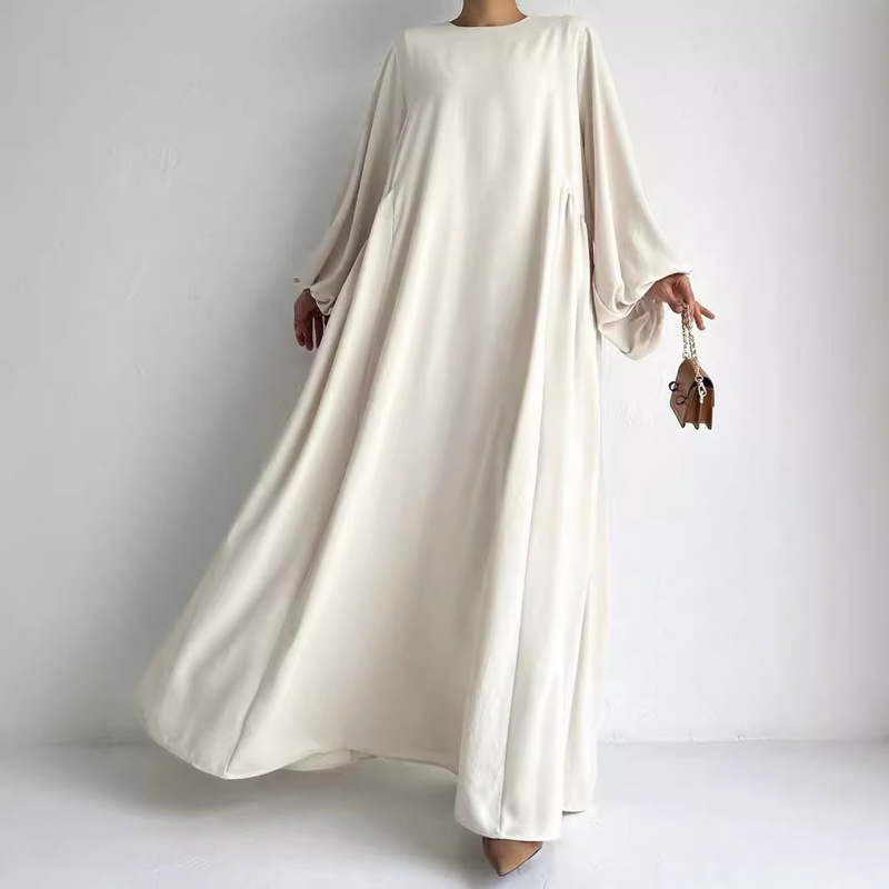 Cross-Border Export 2025 New Middle Eastern Muslim Women's Simple Clothing Robe Abaya Dress Robe
