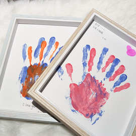 Diy情侣手印相框|手工画男朋友一周年母亲女纪念日礼物520情人节