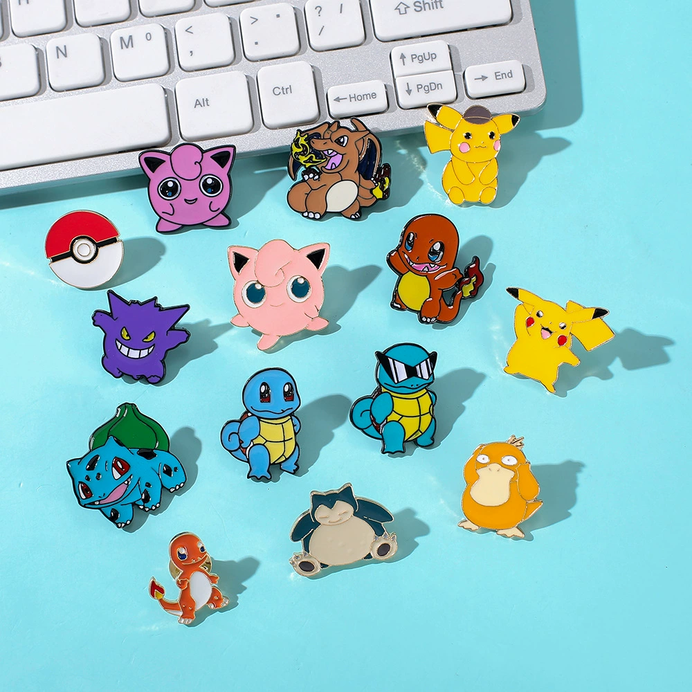 Картиночный персонификированный значок Pokémon, браслет, аниме‑питомцы, Эльф Значок Металлические поломки сломанные промежутки Браковка Близкое Игла